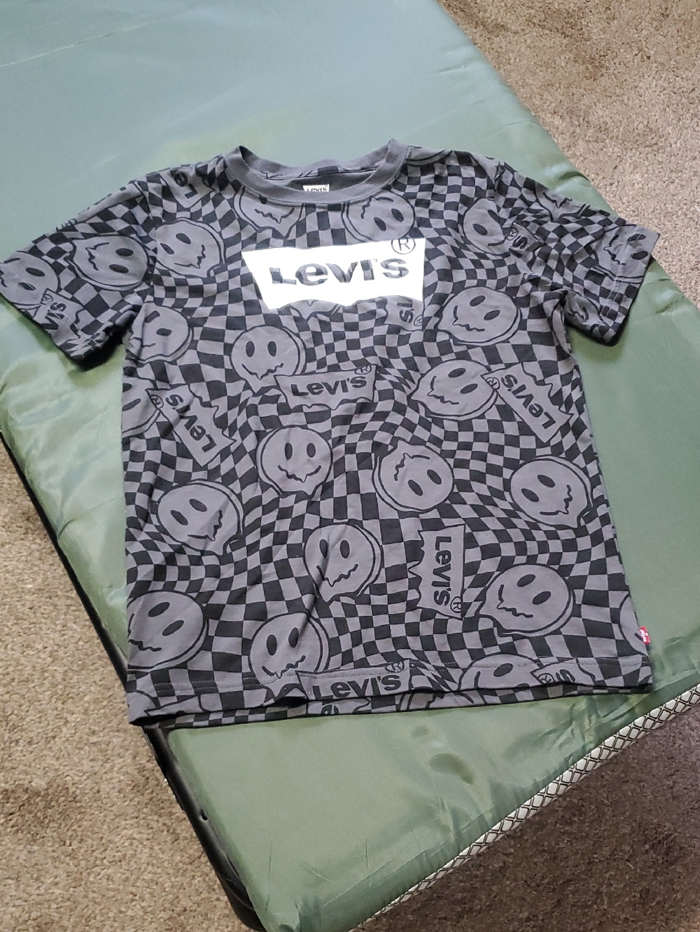 Levi's Black & Gray Checker Smiley Graphic Tee